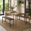 (Rustic Oak) Set of 2 Industrial Dining Bench Steel Frame 6