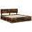 VidaXL vidaXL Bed Frame Smoked Oak 200 x 200 cm Solid Pine Wood 5