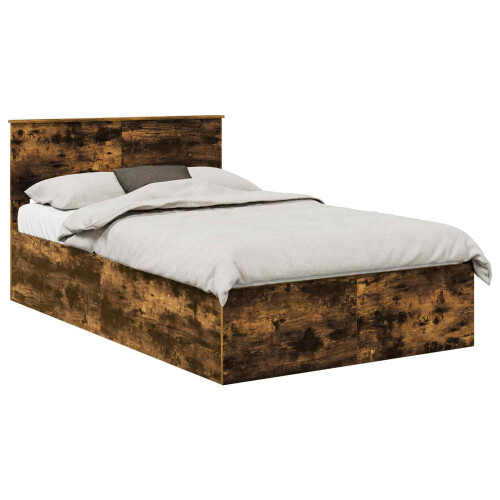VidaXL vidaXL Bed Frame Smoked Oak 120 x 200 cm Engineered Wood 1