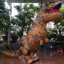Inflatable T-Rex Dinosaur Costume for Adults, Fancy Dress T-Rex Costume for Halloween, Brown