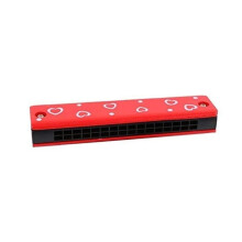 Wooden toy harmonica with lights for children, musical instrument for kindergarten students and teachers.