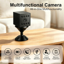Nuovo Monitor per Telecamera WiFi Wireless 1080P HD con Rotazione A 130 e Visione Notturna IR, Rilevamento del Movimento, Doppio Storage per
