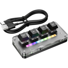 4Key Aangepaste Draadloze Spraak Invoer Toetsenbord Macro Knop Kopiëren Plakken Sneltoets Toetsenbord Vibecoding Toetsenbord