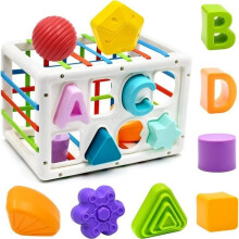 Montessori Sensory Shape Sorter Cube Baby Toy, Educational Gift for Boys and Girls 1-3 Years Old