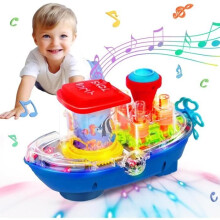 Boat Toy - Unknown Brand - Transparent - Mechanical Gears - Light and Music