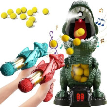 Interactive dinosaur toys for parent and child, 2 dinosaur shooting accessories, 24 shooting balls, 1 large dinosaur
