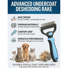 Haustierwerkzeug Pflege, Dual Tooth Groom Pro für Hunde, Katzen Entfilzungsbürste, Hundekamm für das Fellwechseln, Katzenkamm