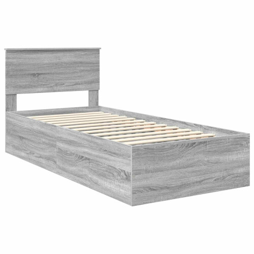VidaXL vidaXL Bed Frame Grey Sonoma 75 x 190 cm Engineered Wood 2