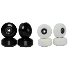 2 Set Skateboard Wheels with Bearings 52X30mm Street PU Wheels Skateboard Parts Longboard Wheels, Black & White