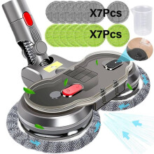 Vacuum Cleaner Brush for Dyson V10 V8 V7 V11 V15, Electric Mop Head, 2-in-1 Vacuum and Clean with 14 Washable Mop Pads