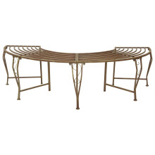 vidaXL Tree Bench 4-Seater 160 x 80 x 44 cm Steel Antique Brown