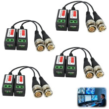 4 Par Passiva Video Balun Transceivrar 4k 8mp HD Passiv Video Balun Bnc Kontakt Tvinnad Par Sändare
