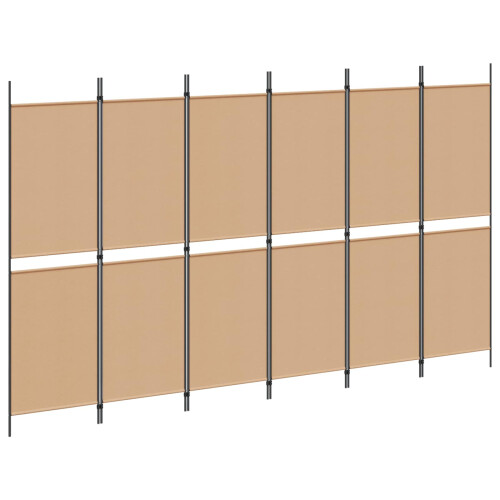 VidaXL vidaXL 6-Panel Room Divider Beige 300 x 180 cm Fabric 1