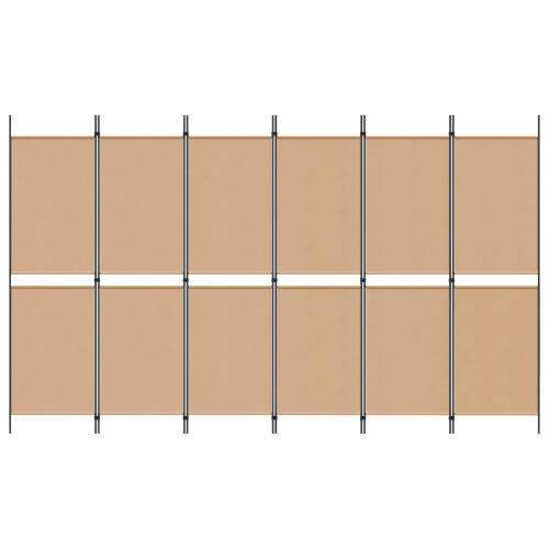 VidaXL vidaXL 6-Panel Room Divider Beige 300 x 180 cm Fabric 2