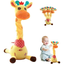 Interactive Talking Dancing Giraffe Plush Musical Toy for Children, USB Rechargeable with Voice Repeat and Adjustable Volume