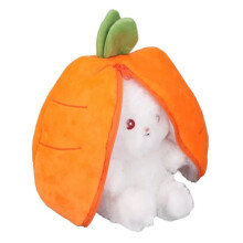 Shipenophy Reversible Rabbit Plush Toy, Reversible Plush Throw Pillow, Cute Children's Toy Doll, Carrot, 18cm