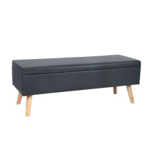 Banquette de rangement - HELLOSHOP26 - 13_0017483 - Similicuir noir - 110x40x40 cm - Coffre de rangement