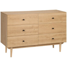 Comò 6 cassetti 120 x 40 x 80 cm grande piano anti-inclinazione stile essenziale in