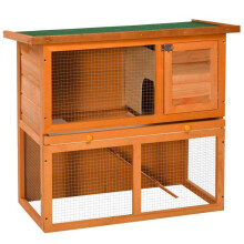 Gaiola para coelhos de 2 andares 90 x 45 x 80 cm com rampa e prateleira deslizante