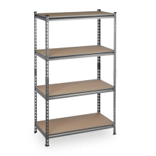 Zware belasting rek - HELLOSHOP26 - 13_0010200 - 4 niveaus - Grijs staal - 200 kg/niveau