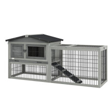 Gaiola para coelhos com dois níveis 150 x 52 x 68 cm, fácil de limpar e