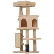 Albero per gatti - HELLOSHOP26 - 44 x 34 x 104 cm - Casetta & letto - Pali in sisal - Beige