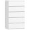 Commode - HELLOSHOP26 - 60 x 39 x 100 cm - 5 gavetas - Sem puxadores - Branco 1