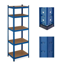 Zware belasting rek - HELLOSHOP26 - 180 x 60 x 45 cm - 5 verstelbare niveaus - 500 kg - Staal/MDF