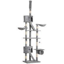 Albero per gatti da pavimento a soffitto 60 x 45 x 240-260 cm multi livelli graffiato