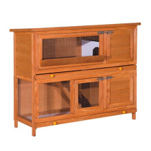 Gaiola multifuncional para coelhos de dois andares 120 x 48 x 100 cm com telhado abrível fácil
