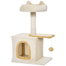 Albero per gatti con ripiano e cuccia 40 x 30 x 72 cm graffiatoio protettivo nido