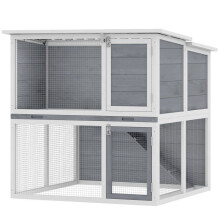 Gaiola para coelhos externa 2 andares 98 x 95 x 102.5 cm telhado impermeável bandeja removível
