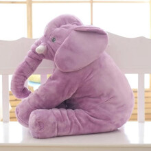 Soft Plush Elephant Cushion for Baby - Purple - 60cm