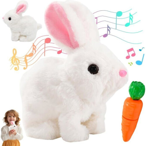 Interactive Rabbit, Interactive Rabbit Toy, 2025 New Easter Gifts for Children, Jumping Rabbit, Soft Rabbit, Small Walking Rabbit