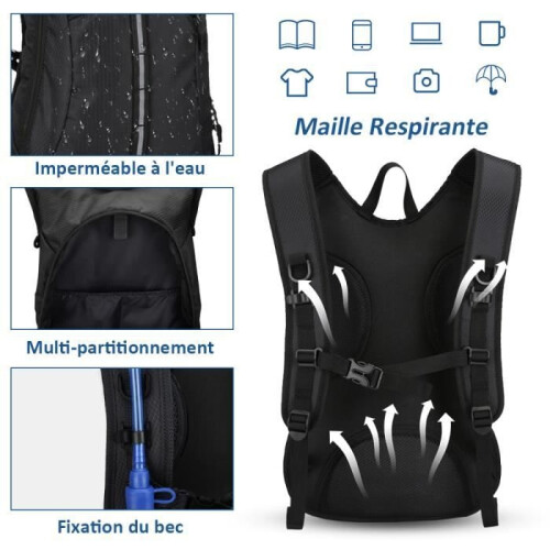 Jinzdasu Hydration Backpack - 15L - Waterproof - Reflective - Adjustable 2
