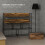 Commodes - HELLOSHOP26 - Effet bois industriel - 5 tiroirs pliables - Structure métal/MDF - 98 x 29 x 85 cm 5