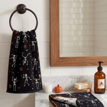 Pack of 2 Skeleton Halloween Hand Towels 50 x 80cm - 100% Cotton Gothic Tea Towels