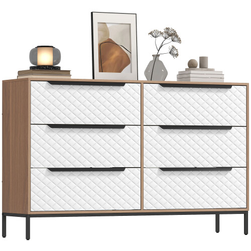 Homcom Cómoda de Tela Marrón 117.5 x 30 x 73.5 cm