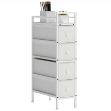 Cómoda de Tela Blanco 20 x 43 x 81.5 cm