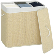 Cesto Ropa Sucia Beige 60 x 40 x 60 cm