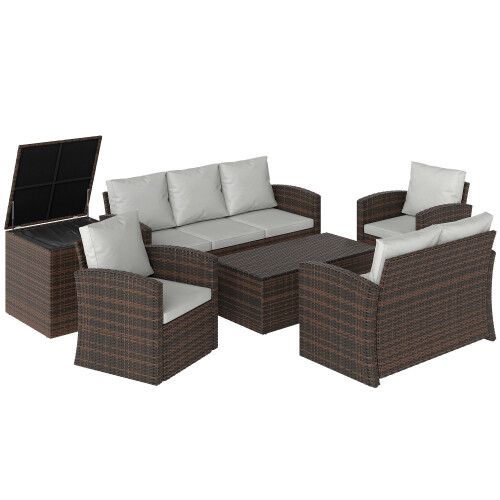 Outsunny Conjunto de Jardín Beige 183 x 72 x 77 cm