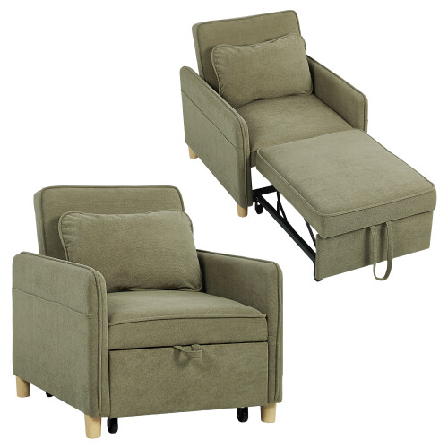 Homcom Sofá Cama Individual Marrón 74 x 85.5 x 82 cm