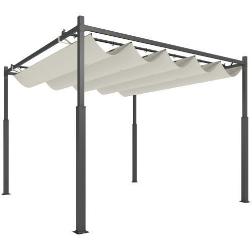 Outsunny Pérgola Beige 298 x 298 x 230 cm