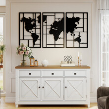 Decoración para Pared Negro 50 x 1.9 x 80 cm