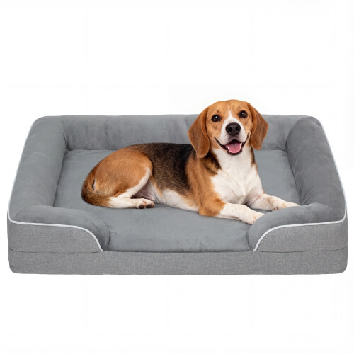 PawHut Cama para Perro Gris 91.5 x 68.5 x 16.5 cm