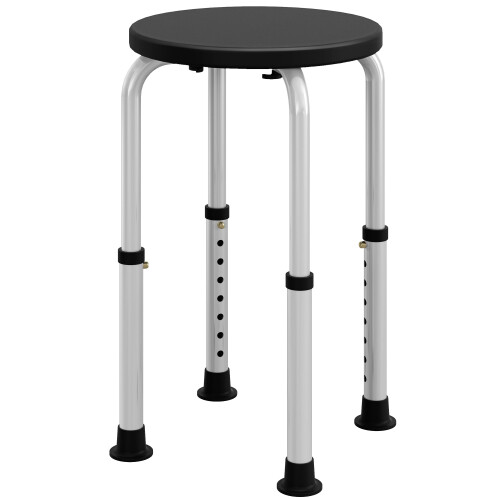 Homcom Taburete de Ducha Negro 32.2 x 41 x 54 cm