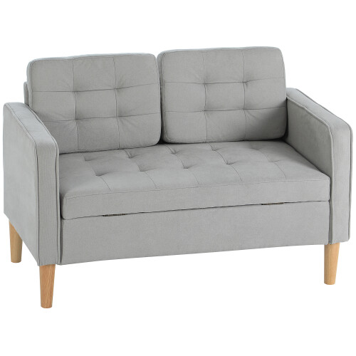Homcom Sofá Dos Plaza Gris 117 x 62 x 78 cm