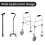 8 Pcs Walker Ski Glider Replacement Kit - Anti-Slip Plastic Walking Aid Accessory 2