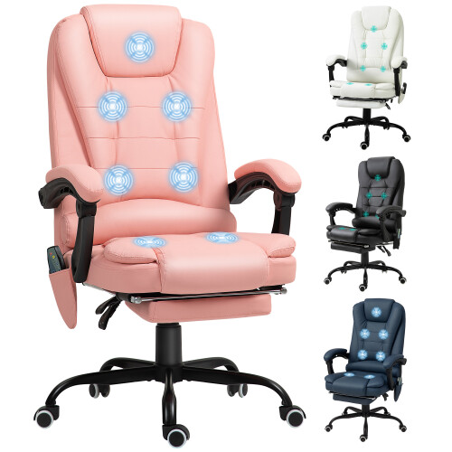 Vinsetto Silla de Masaje Rosa 67 x 79 x 121 cm