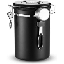 Airtight stainless steel coffee jar - Suitable for coffee beans, icing sugar and coffee grounds - 1.8 L
